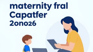 Современная иллюстрация молодой семьи с ребенком на фоне дома для статьи об ипотеке